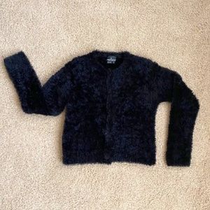 Vintage Carole Little Black Fuzzy Sport Top